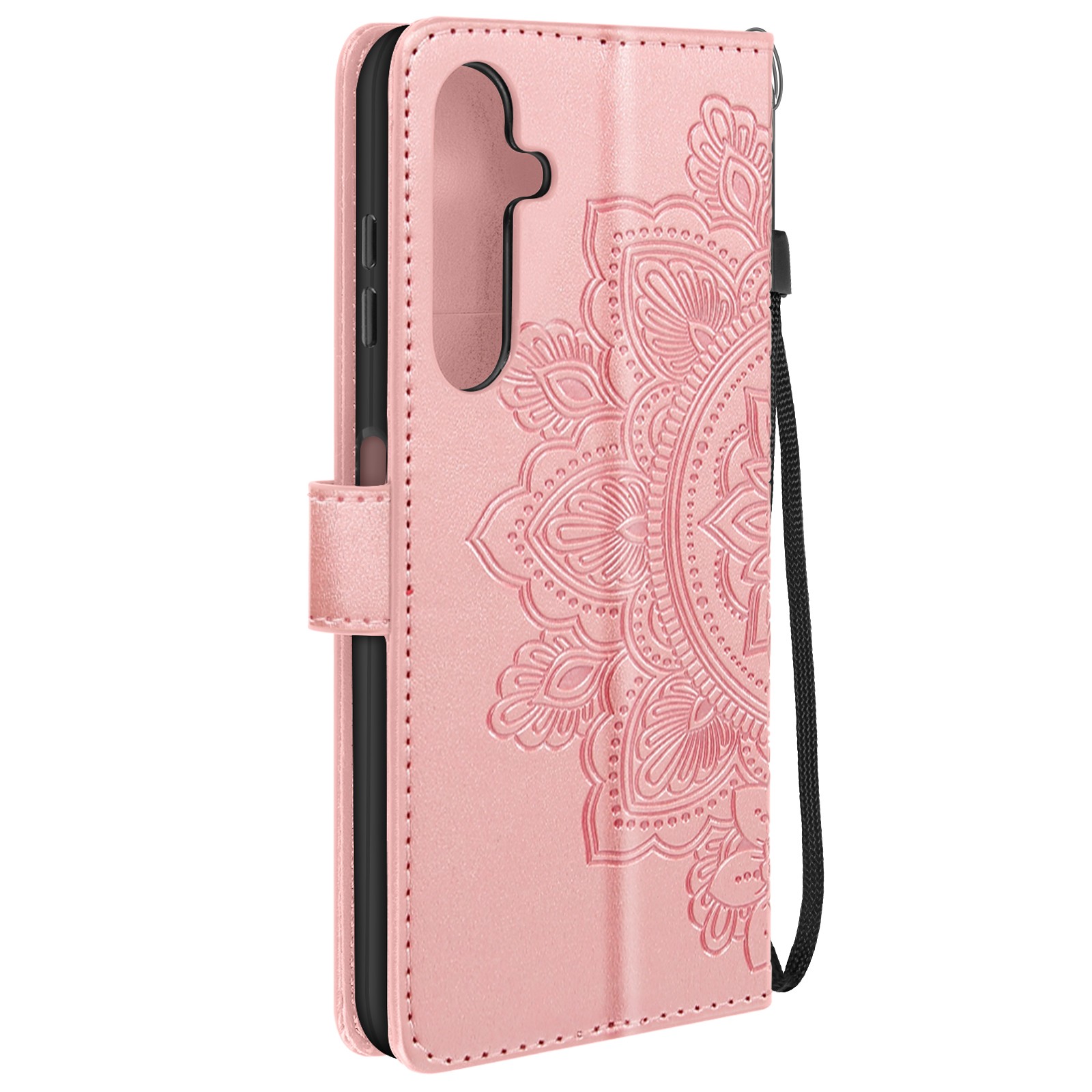 Étui Portefeuille Galaxy A25 5G Rose Housse Rabat Protection Intégrale Cuir