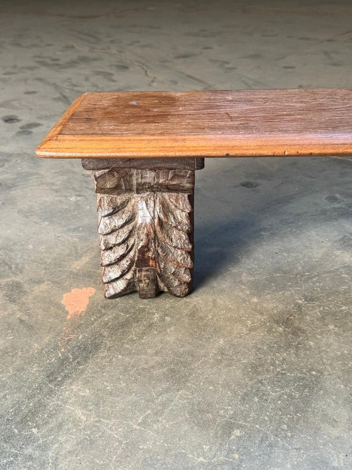 Vintage Wooden Wall Décor Elephant Design Wall Shelf Original Old Hand Carved - Image 2 of 4