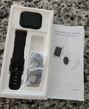 Smartwatch Black Case/Silicone Band, Touchscreen, Bluetooth  Cable