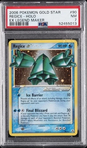 2006 POKEMON EX LEGEND MAKER GOLD STAR #90 REGICE-HOLO PSA 7