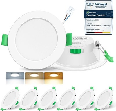 Moderne LED-Einbaustrahler Set, 230 V, 7 W, Dimmbar, , 3000 K / 4000 K / 6500...