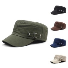 Classic Cotton Army Hat Military Cadet Patrol Style Simple Adjustable Flat Cap