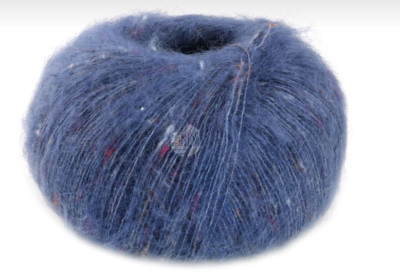 (kg/396 ) Natural Superkid Tweed Lana Grossa 25g Lace F. 619 dunkelblau Flausch