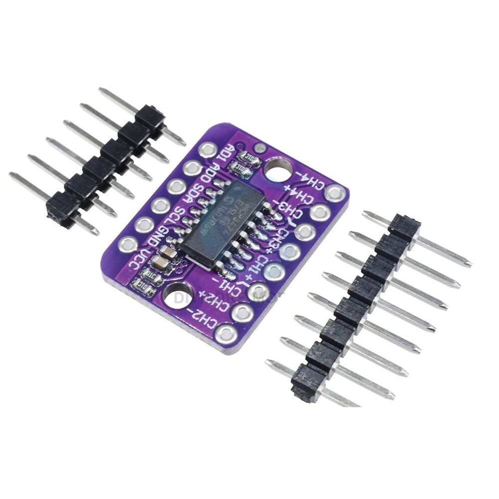 TECNOULAB 2 Pièces Module MCP3424 ADC I2C 18 Bits 4 Canaux - Haute Précision Pour Raspberry Pi Arduino