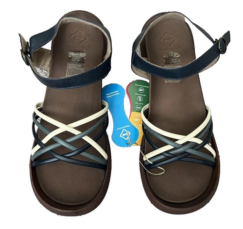 Sperry Regatta Mens Sandals Black/Gray Leather/Canvas Size  display picture 1