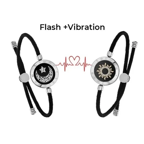 long distance totwoo couples light up touch bracelets vibration sun moon and vib