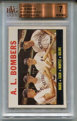 1964 Topps Baseball #331 Mickey Mantle Card Graded BVG 7 Nr MINT  Maris Kaline