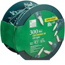 Home Accents Holiday 300-Light LED Mini Constant-On White String Lights 68ft