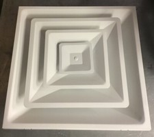 2 24x24 T-bar 3 Cone Drop Ceiling 4-Way Diffuser 6" neck/collar R6 insulation