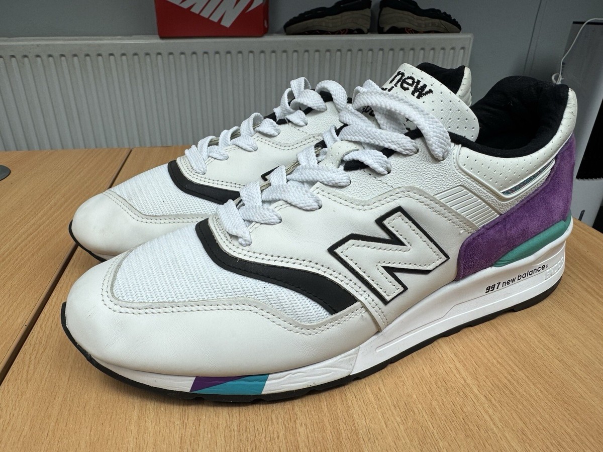 new balance 997 made in usa Uk 11.5 White Purple Teal No Box | eBay UK