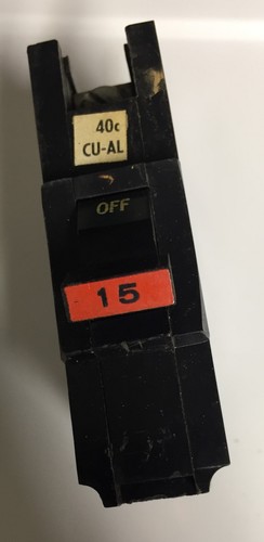 Disjoncteur Unipolaire 15A Federal Pacific NA115 - Occasion, Fonctionnel - Pour Tableau électrique US