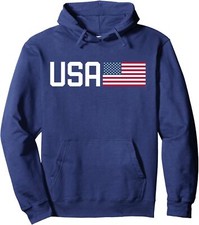 USA Flag 4th of July Patriotic Independence Day Gift Unisex Hooded Sweatshirt