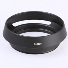 Metal 49mm Curved Vented Lens Hood for Leica Canon Nikon Pentax Lenses