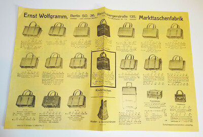 Brochure Ernst Wolfgramm Berlin SO Pocket Market Bags Poster Print 1910s (D8