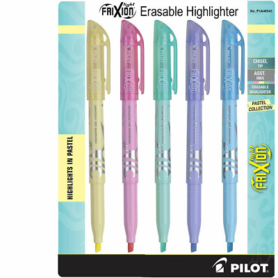 Pilot 46543 FriXion Light Erasable Highlighter, Pastel Collection, 5-Color Set