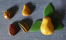Vintage Fruit And Vegetable Small Magnets Lot Of 6