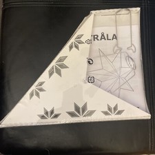 IKEA Strala Star Pendant Lamp Shade, Snowflakes White Gray 24" New