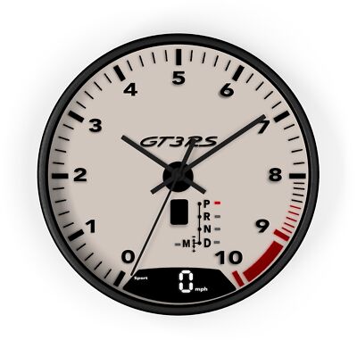 Porsch Inspired GT3RS Mocha Tachometer Wall Clock - Father's Day Gift