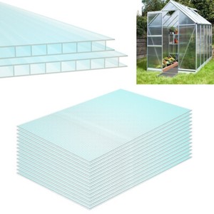 greenhouse polycarbonate 4mm sheet panels clear roof clips panel twinwall roofing 32x shed