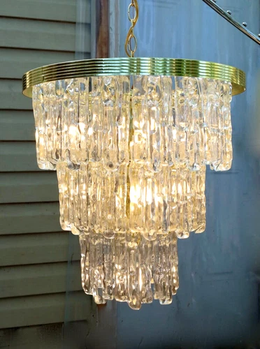 Mid Century Modern Kalmar Style Lucite Chandelier