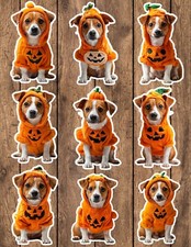 Puppy in Halloween Costume Die Cut Stickers Set Scrapbooking Laptop WaterBottle