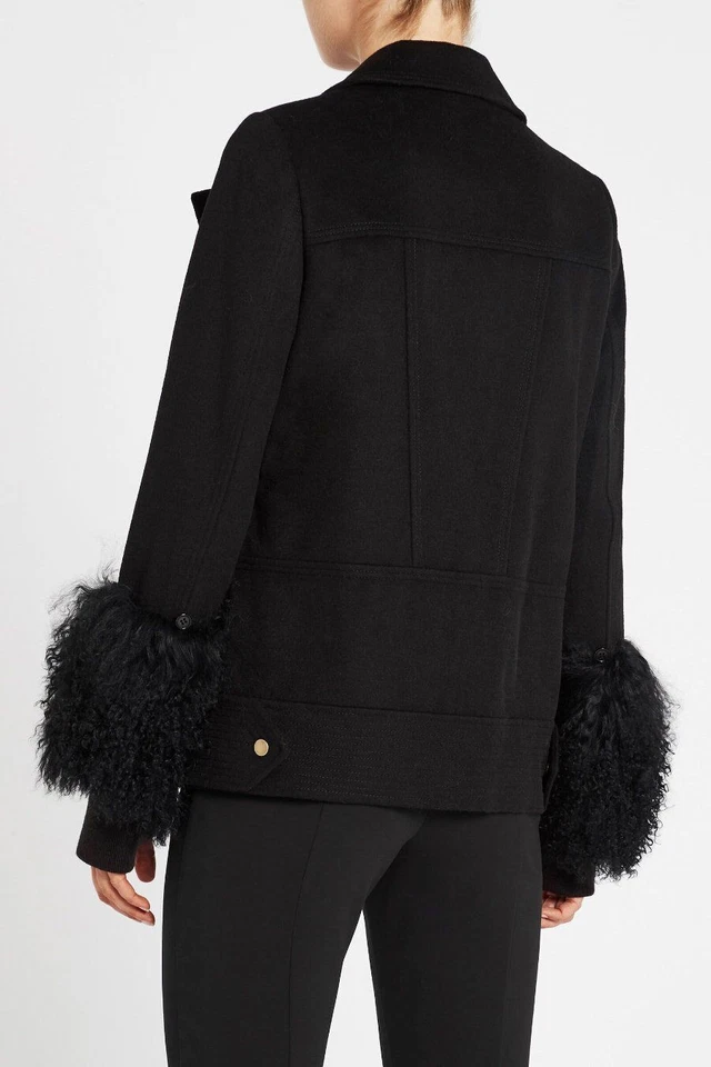 BNWT SASS & BIDE "Nothing Compares 2 U" Wool Blend Shearling Trim Coat - Size 6 - Image 4 of 4