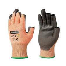 3 Digit Fingerless PU Coated Cut Proof Safety Work Gloves Material Handling Grip