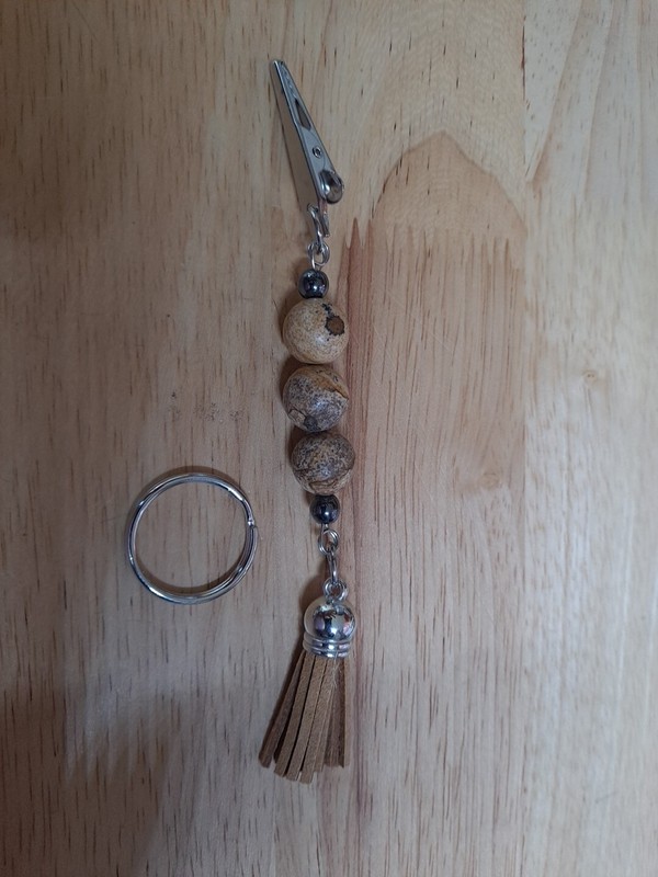 Weed keychain 420 jewelry gift for stoner weed lovers Unisex Picture Jasper