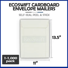 1-1000 11 x 13.5 EcoSwift Self Seal Photo Ship Flats Cardboard Envelope Mailers