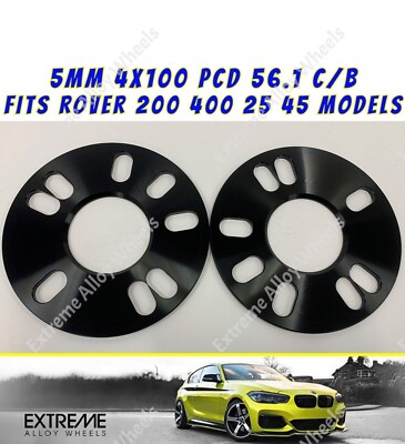 Passend für Rover Radabstandshalter 5 mm schwarz Alunabe zentriert 4x100 56,1 x 2