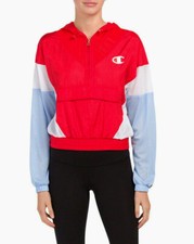 Champion Womens Nylon Warm Up Jacket Red Ocean NEW Sz XS and S