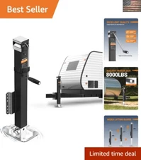 12,000lbs 12.5" Heavy-Duty Square Trailer Jack Weld-On for RV Boat Yacht