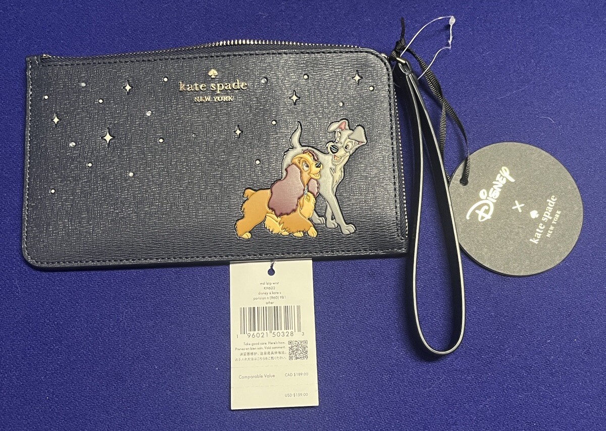 Kate Spade x Disney Lady And The Tramp Dogs Medium L-Zip Wristlet