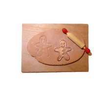 Making Christmas Gingerbread Men Cookies Rolling Pin Cutter Dollhouse Miniatures