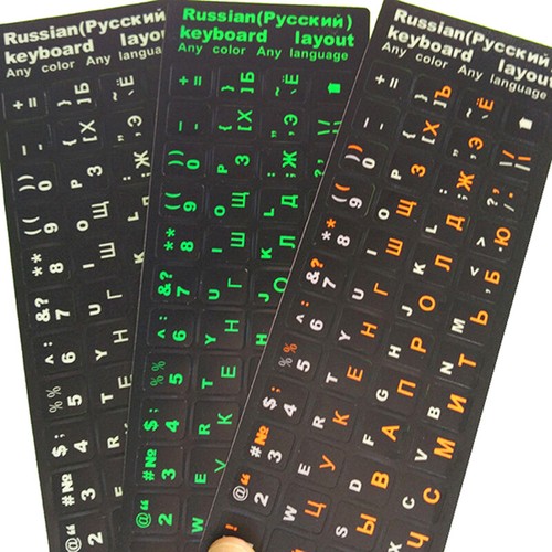 1PC Black Keyboard Stickers Russian Language Alphabet For Computer Accessori NIN