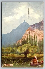 Vintage Kashmir India Stamped Postcard