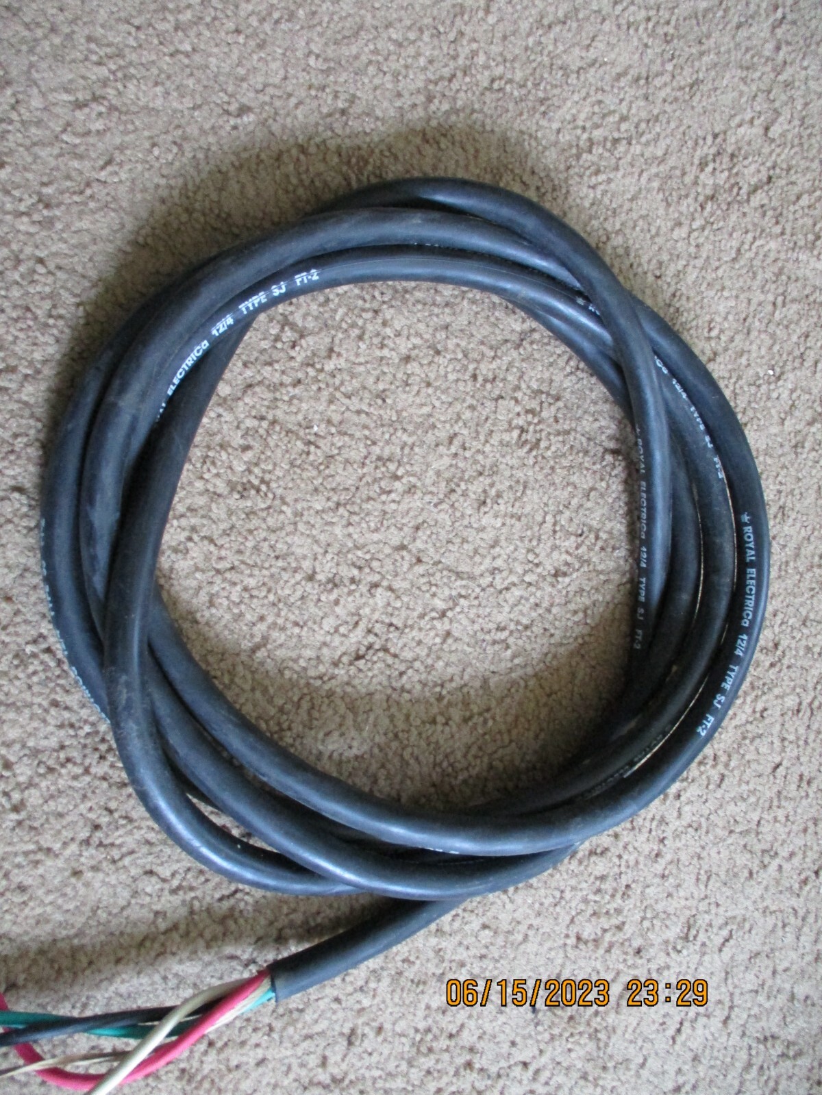 10' 12/4 Copper SJ Cord 4 conductor Portable Cable 300V eBay