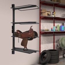 4-Tier Saddle Rack Wall Mounted Steel Saddle Storage Rack For Stables 23x45"