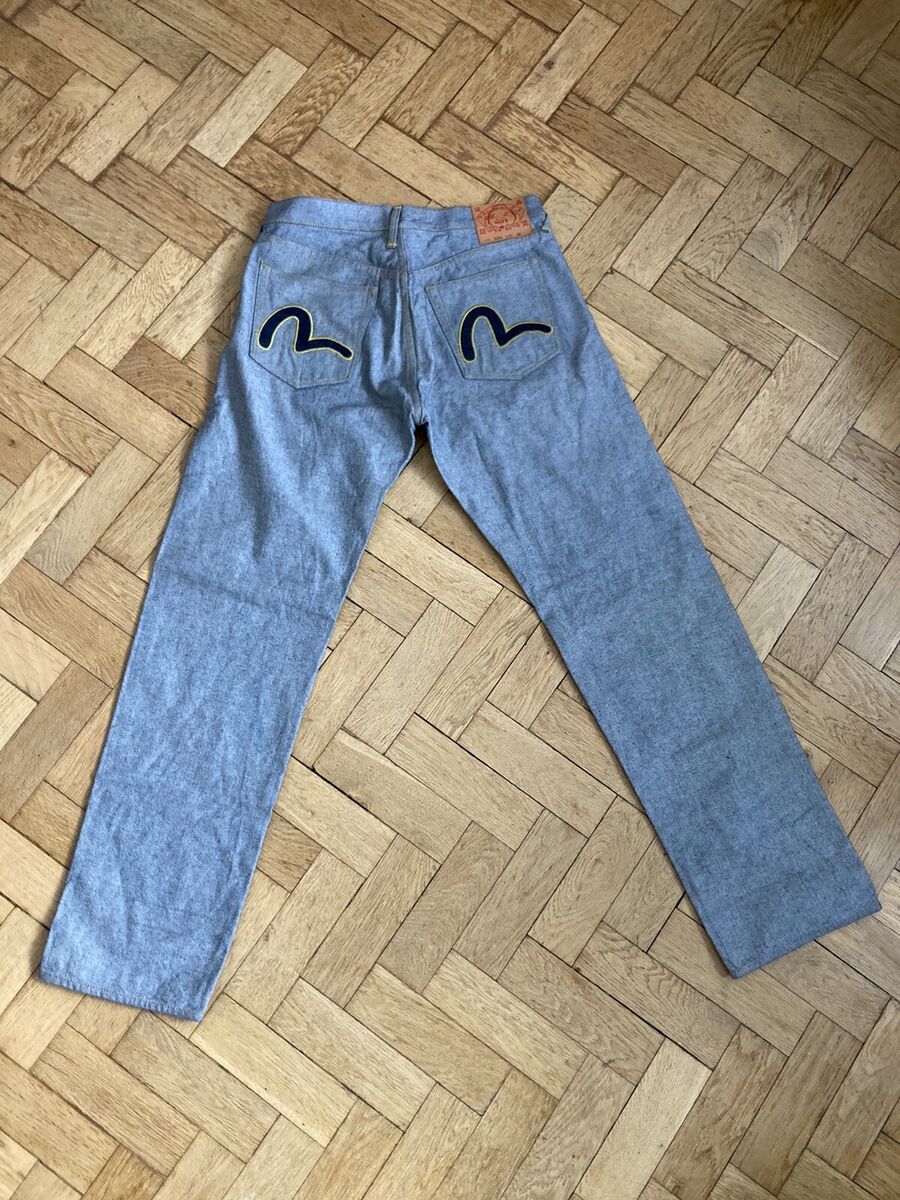 EVISU inside out Jeans W34 L34 Grey Blue Japan Denim Rare | eBay EVISU inside out Jeans W34 L34 Grey Blue Japan Denim Rare | eBay