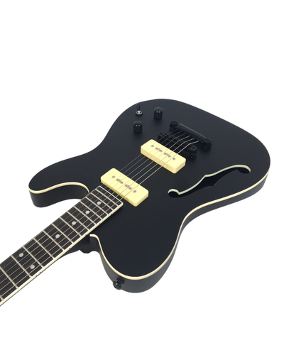 Haze Satin Black Semi-Hollow Body Electric Guitar, H-H + Free Gig Bag. HSE-501BK - Picture 12 of 17