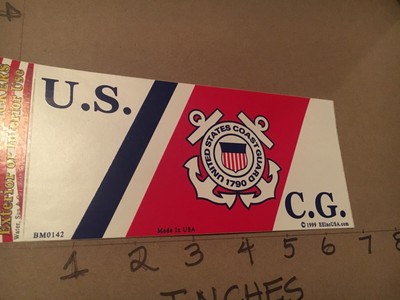 US COAST GUARD '' USCG '' Basic Logo Bumper Sticker/ Decal