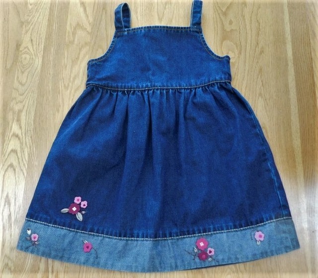 Toddler Girl BABY GAP Denim Jean Jumper Dress w/Flowers size 2XL 2 years eBay