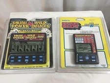 Radica Lot of 2 Hand Held Electronic Games Pocket Slow Draw Wild Poker Dueces
