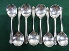 8 bonitas cucharas sopera vintage A.E Postons patrón Jesmond plateadas EPNS