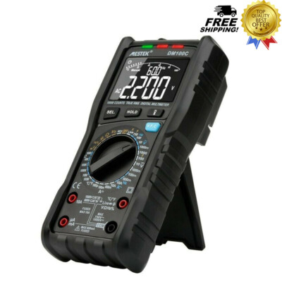 DM100 Digital Multimeter Manual Voltage Current Resistance Tester Meter True RMS