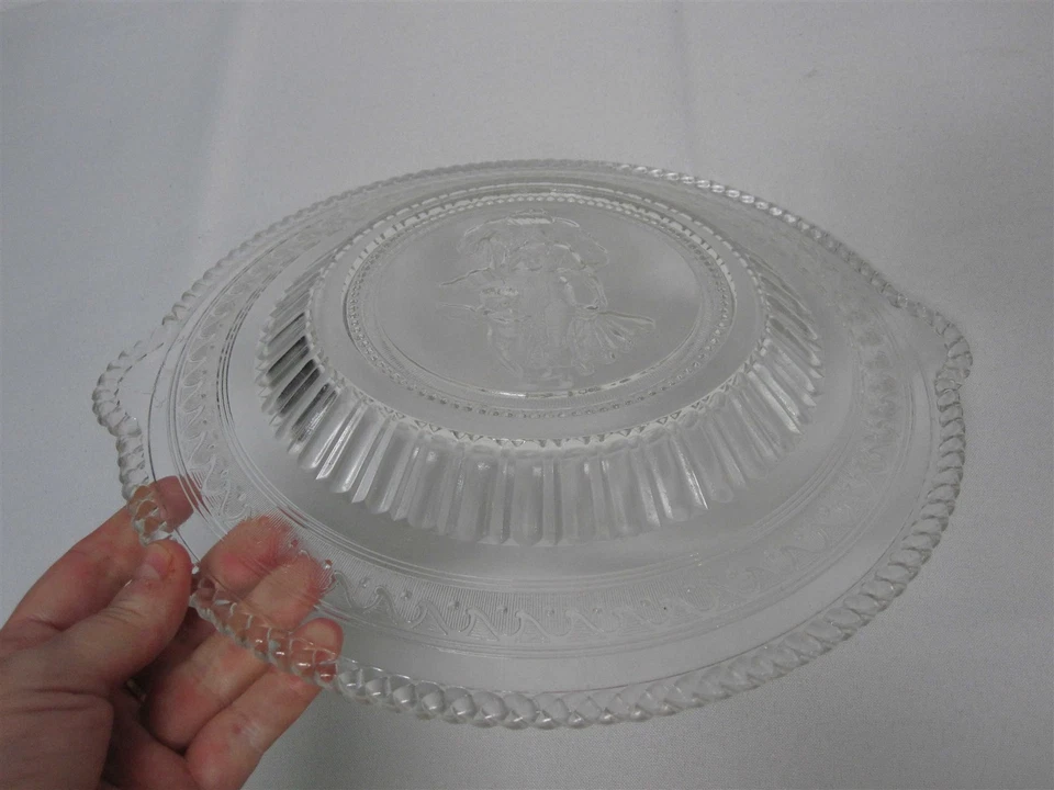 RICHARDS & HARTLEY CUPID AND VENUS TAB HANDLE PLATE ~ ANTIQUE EAPG 10 1/2" - Image 3 of 4