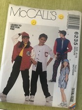 McCall 6235  pattern: Baseball Jackets/Shirts/Pants, Unisex Size 8-10,  UNCUT