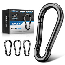 4Pcs Spring Snap Hooks, 4  Carabiner Clip, 800Lbs Heavy Duty Rope Connector, Lar