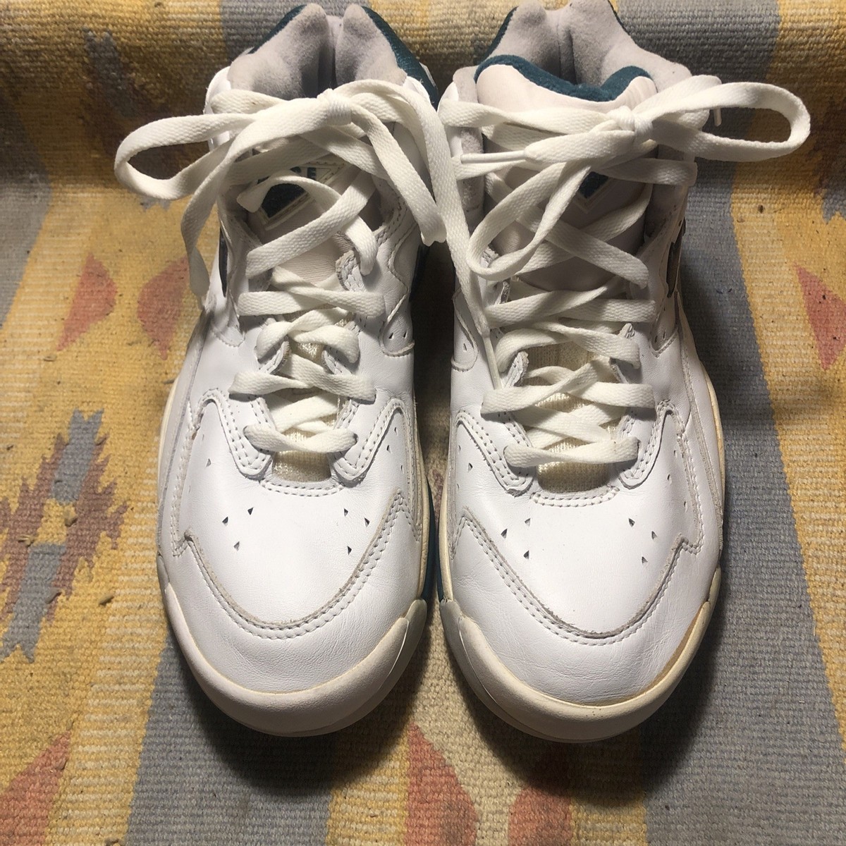 Vtg 90s NIKE Air Ace Sneakers Athletic Shoes White Leather  display picture 2