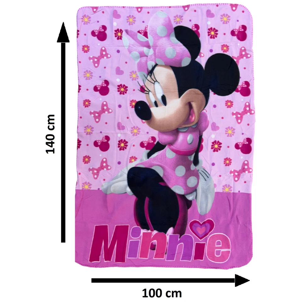 PLAID MINNIE DISNEY COPERTA IN 100% POLIESTERE 220 GSM 100 X 140 CM PER BAMBINI - Immagine 2 di 4